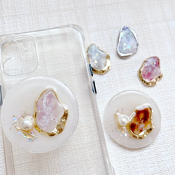 ニュアンスカラーのヘアクリップ シェルラメ レジン ヘアクリップ