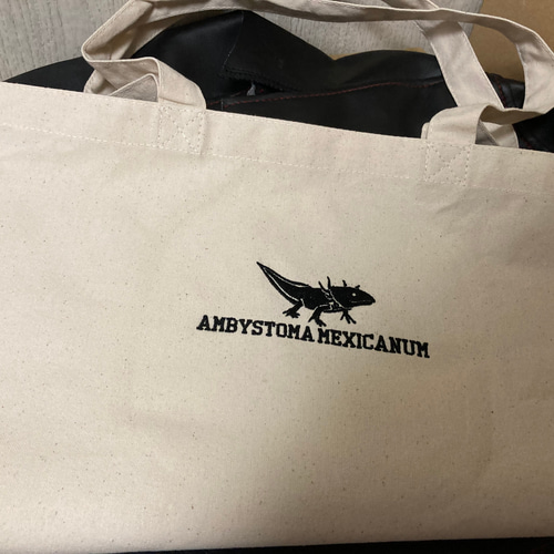 ロゴ刺繍ウーブントートバッグ ウーパールーパーロゴ刺繍入りトートバッグ トートバッグ さー