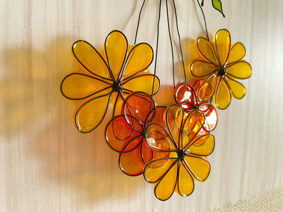 黄色とオレンジの花束♡︎ワイヤーアート 3枚目の画像
