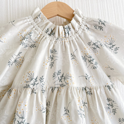 半袖・長袖　150cm対応　すっぽりかぶれるワンピース　Lace flower 子供服 8枚目の画像