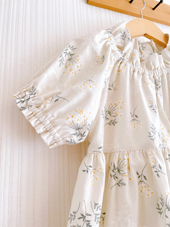 半袖・長袖　150cm対応　すっぽりかぶれるワンピース　Lace flower 子供服 4枚目の画像