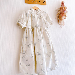 半袖・長袖　150cm対応　すっぽりかぶれるワンピース　Lace flower 子供服 3枚目の画像