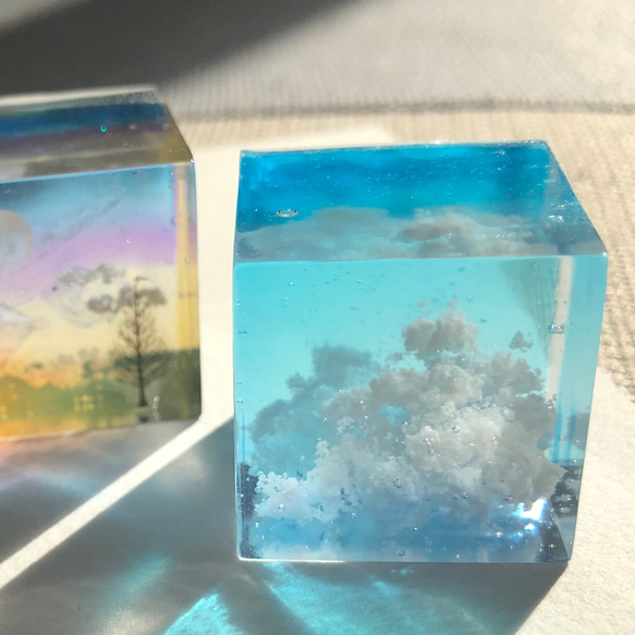 空レジン-晴れる日と入道雲（過去作）プレゼント　レジン 3枚目の画像