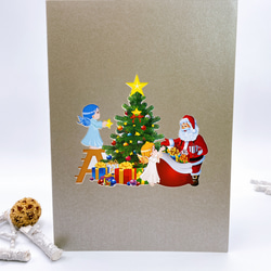 NEW! クリスマスカード　クリスマスツリー　手作りクリスマスポップアップカード　Holy night 10枚目の画像