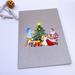 NEW! クリスマスカード　クリスマスツリー　手作りクリスマスポップアップカード　Holy night 9枚目の画像