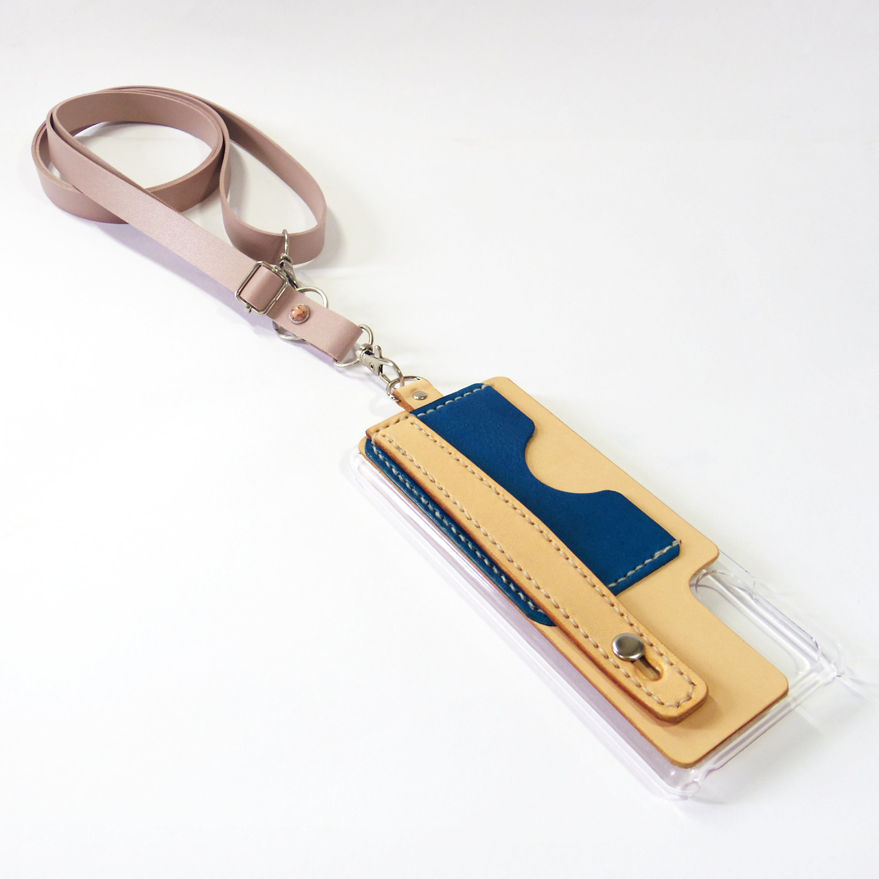 スマホショルダーリアケースとショルダーストラップ iPhone,Android 多機種制作 エクリュ 生成り色