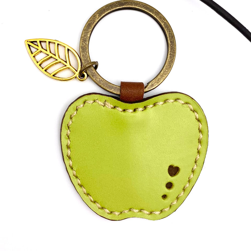 Creema限定☆送料無料】青りんごのキーリング☆ キーリング Le＊cuir