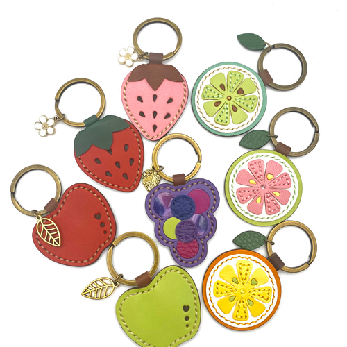 Creema限定☆送料無料】青りんごのキーリング☆ キーリング Le＊cuir
