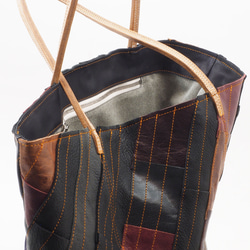 ＜即納＞まちなしlarge leather bag（マルチカラー）/山羊革、牛革/T061 7枚目の画像