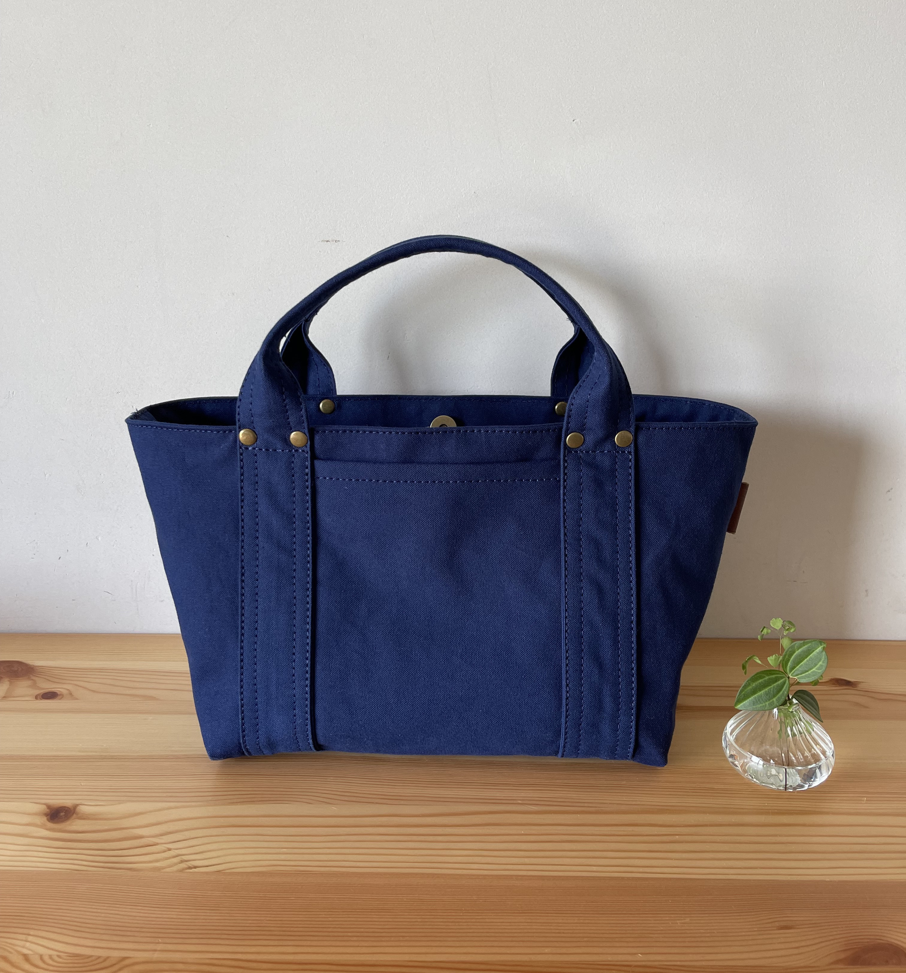 ＊受注制作＊  浜松産帆布【見っけバッグ】［横長トート　インディゴ］