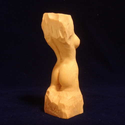 木彫刻 アート『 トルソ 』 裸婦 芸術 アート 女性 ハンドメイド 松