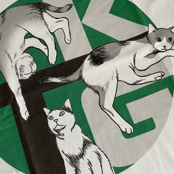 ゆるい猫さんKTG　Tシャツ(グリーン系) 3枚目の画像