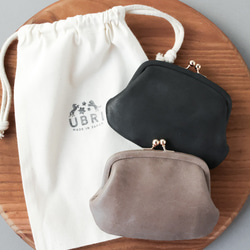 送料無料 Waxing Leather 小さい財布 ミニマム 革巻き がま口 ミニ財布 口金 ガマ口 グレージュ 10枚目の画像