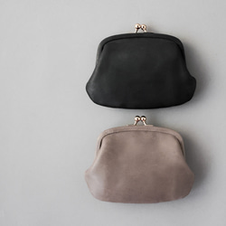 送料無料 Waxing Leather 小さい財布 ミニマム 革巻き がま口 ミニ財布 口金 ガマ口 グレージュ 11枚目の画像