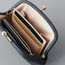 送料無料 Waxing Leather 小さい財布 ミニマム 革巻き がま口 ミニ財布 口金 ガマ口 グレージュ 9枚目の画像