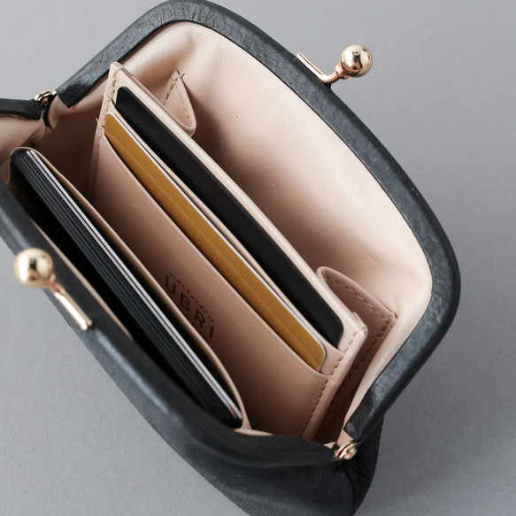 送料無料 Waxing Leather 小さい財布 ミニマム 革巻き がま口 ミニ財布 口金 ガマ口 グレージュ 9枚目の画像