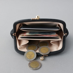 送料無料 Waxing Leather 小さい財布 ミニマム 革巻き がま口 ミニ財布 口金 ガマ口 グレージュ 7枚目の画像