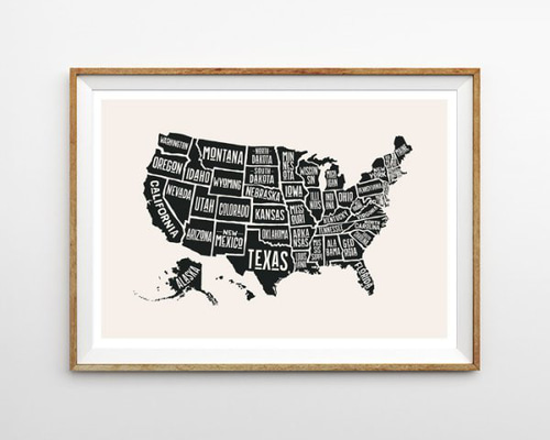 アメリカマップ USA地図 イラスト ポスター 写真・グラフィック