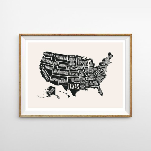 特別オファー アメリカマップ 写真・グラフィック ポスター イラスト USA地図 地図・旅行ガイド
