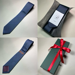 【受注製作】イギリス　イタリア　バイカラー　プレゼント　ギフト【別途】名入れ　メッセージ　イニシャル　刺繍　ネクタイ 13枚目の画像
