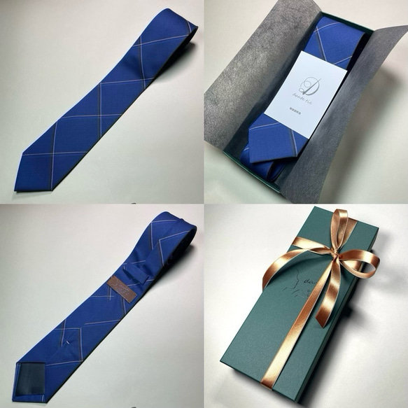 【受注製作】イギリス　イタリア　バイカラー　プレゼント　ギフト【別途】名入れ　メッセージ　イニシャル　刺繍　ネクタイ 10枚目の画像