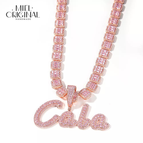 名入れ✨キラキラ バゲットチェーン ゴージャス ヒップホップ カスタム  