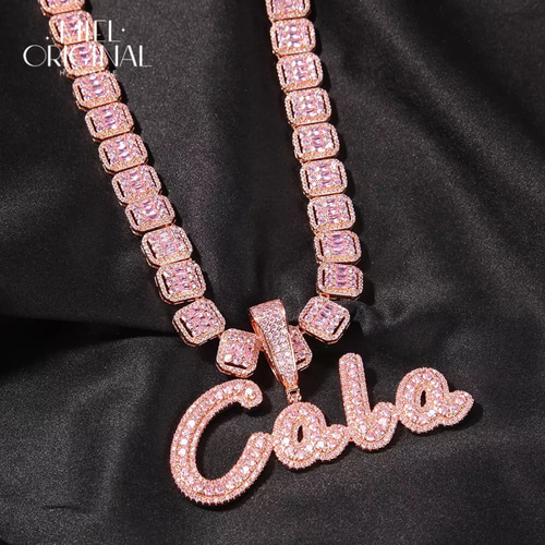 名入れ✨キラキラ バゲットチェーン ゴージャス ヒップホップ カスタム  