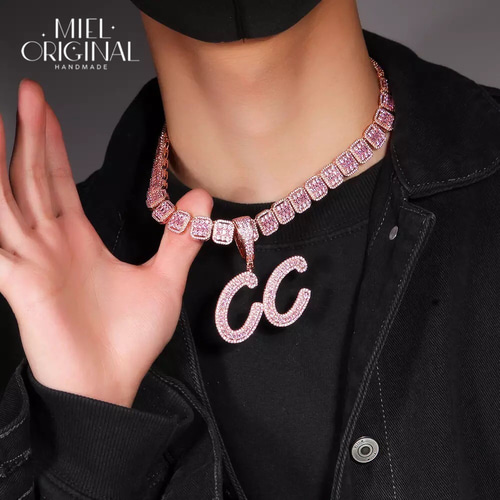 名入れ✨キラキラ バゲットチェーン ゴージャス ヒップホップ カスタム  
