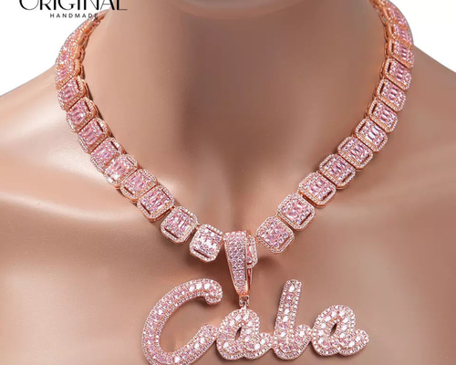 名入れ✨キラキラ バゲットチェーン ゴージャス ヒップホップ カスタム  