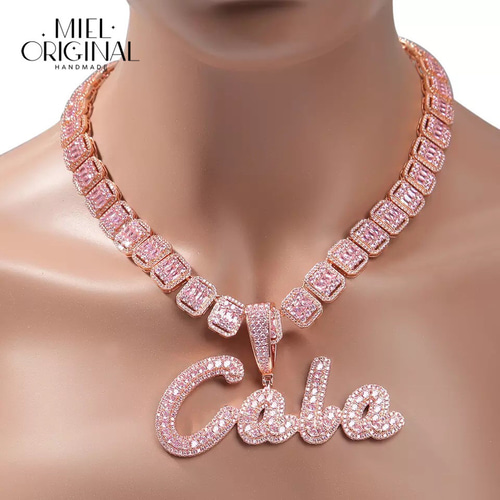 名入れ✨キラキラ バゲットチェーン ゴージャス ヒップホップ カスタム  