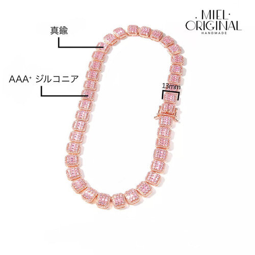 名入れ✨キラキラ バゲットチェーン ゴージャス ヒップホップ カスタム  