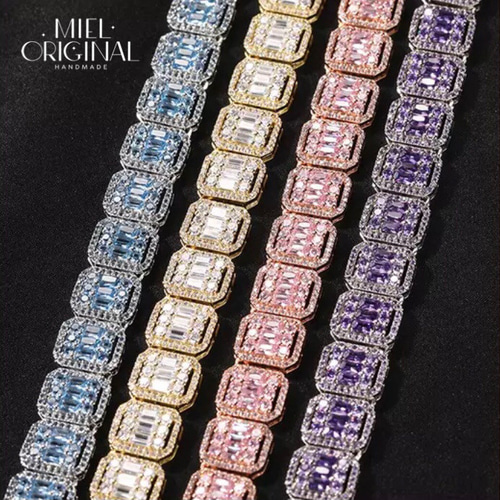 名入れ✨キラキラ バゲットチェーン ゴージャス ヒップホップ カスタム  