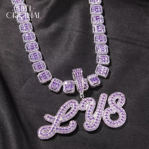 名入れ✨キラキラ バゲットチェーン ゴージャス ヒップホップ カスタム  