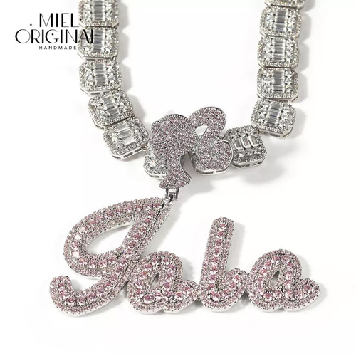 名入れ♡ガール キラキラ イニシャル ネックレス シルバー ロープ ハンドメイド 名入れ♡ガール キラキラ イニシャル ネックレス シルバー ロープ