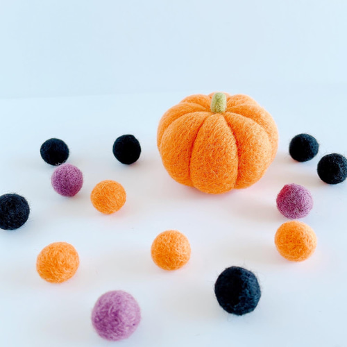 羊毛フェルトのハロウィンかぼちゃ その他インテリア雑貨 woolwool