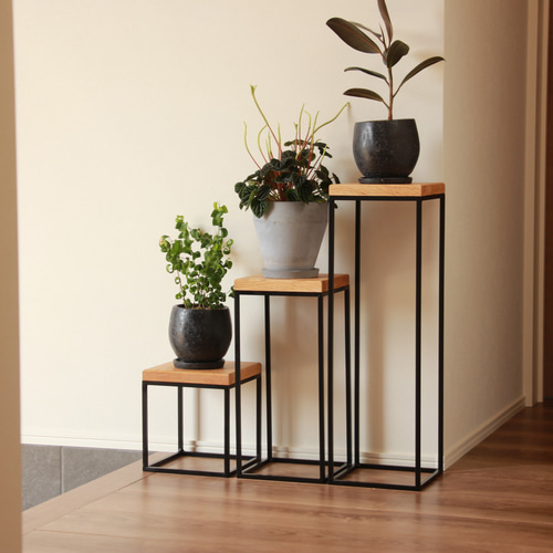 2台セット！アイアン什器 鉄家具 アイアン家具 植物棚 展示台 盆栽