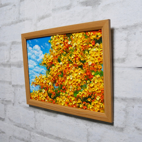 油彩画【幸せの黄色いアーチ】原画一点物・インテリア・ギフト