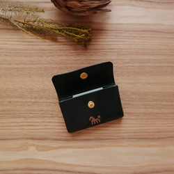 レザーミニ財布　本革　黒　ブラック　カード　コイン　ウォレット　革　ケース　トイプードル　刺繍　犬 10枚目の画像