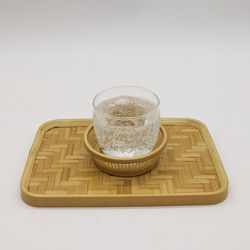 駿河竹細工 竹製品 コースター（5客セット)おもてなし お茶会 たちばな ベージュ おうち時間 テーブルコーディネート 7枚目の画像