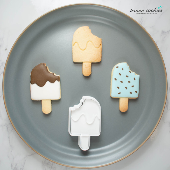 夏にぴったりなアイスのクッキー型3種セット《夏、棒付きアイス、コーンアイス、かき氷》 4枚目の画像