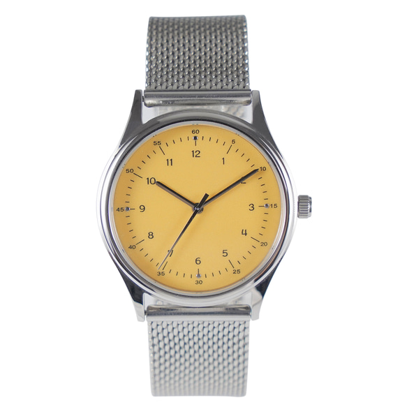 黃色簡約手錶 配米蘭帶 免運費 第6張的照片