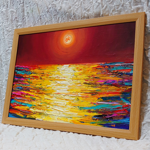 油絵 絵画【オレンジの月】 絵画 HR 通販 14515231|Creema 油絵 絵画【オレンジの月】 絵画 HR 通販 14515231|Creema