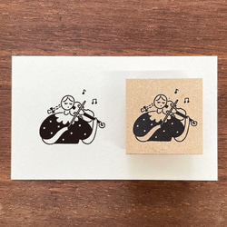 小丸子九月小提琴 (a-123) 季節插圖郵票 Hanko Hanko 女孩秋天 第1張的照片
