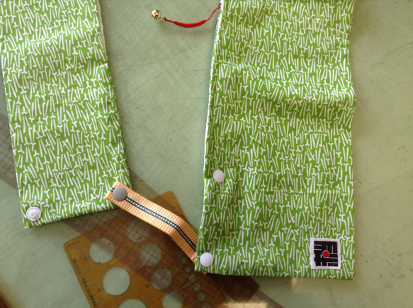 タスキ型ボディーバッグ　麻の葉柄　松葉柄　トンボ柄 11枚目の画像