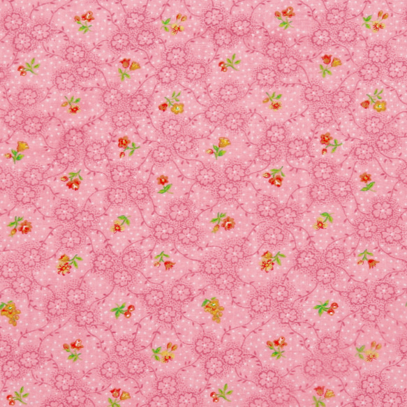 USAコットン　ヴィンテージ　Peter Pan  Pink Flower  布幅55cm  PP29 1枚目の画像