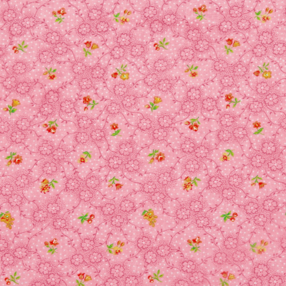 USAコットン ヴィンテージ Peter Pan Pink Flower 布幅55cm PP29