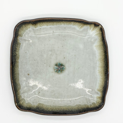 白い角皿　　　　【中皿　皿　取皿　窯元　和 陶器　白　グリーン】 3枚目の画像