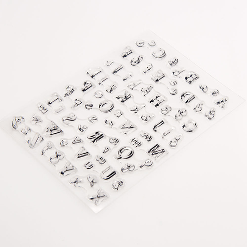 クリアスタンプ アルファベットと枠ライン ねこねこ クリアスタンプ アルファベット/アイテム/数字 Clear 透明