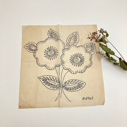 イギリスアンティーク イングリッシュガーデン刺繍額 1940年代 478d777977ea0fde1b82e398b8b620