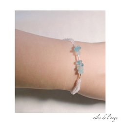 【SOLDOUT】no.894 -《aquamarine》 ＊ beads bracelet 3枚目の画像